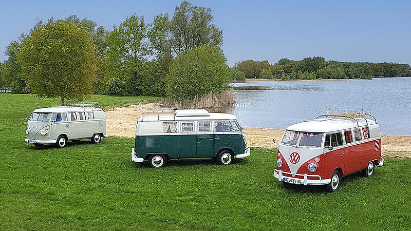 Maikäfer-Camping mit Volkswagen Nutzfahrzeuge Oldtimer