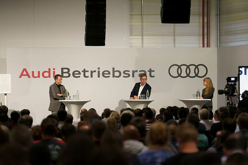 Erste Betriebsversammlung nach Corona bei Audi in Neckarsulm